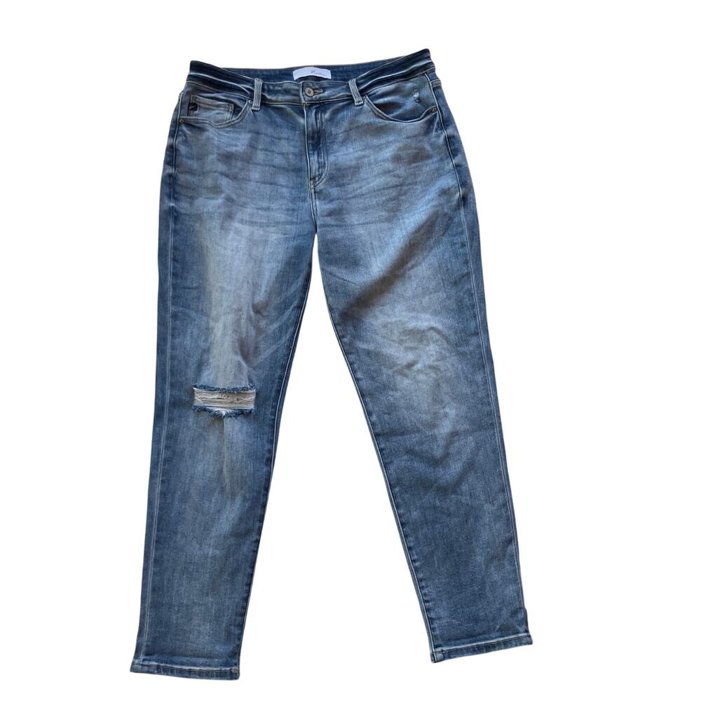 Kancan High Rise Boyfriend Fit Cotton Jeans Size 13/30 Light Wash